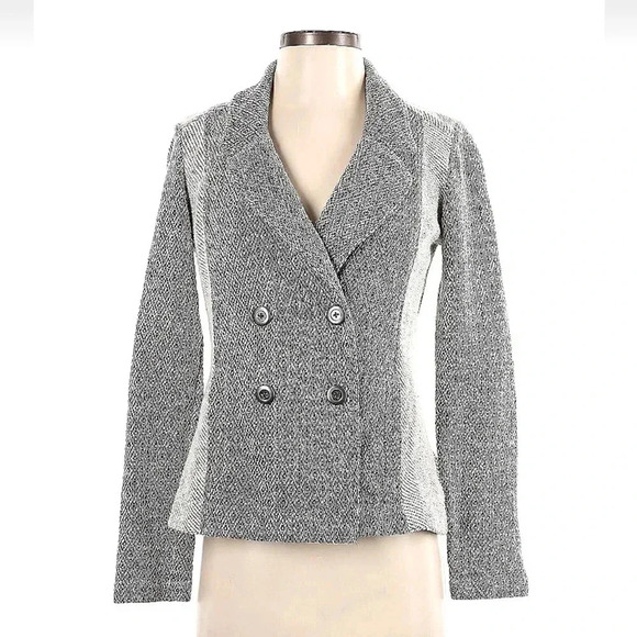 Anthropologie Saturday Sunday Milica Tweed Knit Jacket Gray Blazer Size XS - Picture 9 of 10